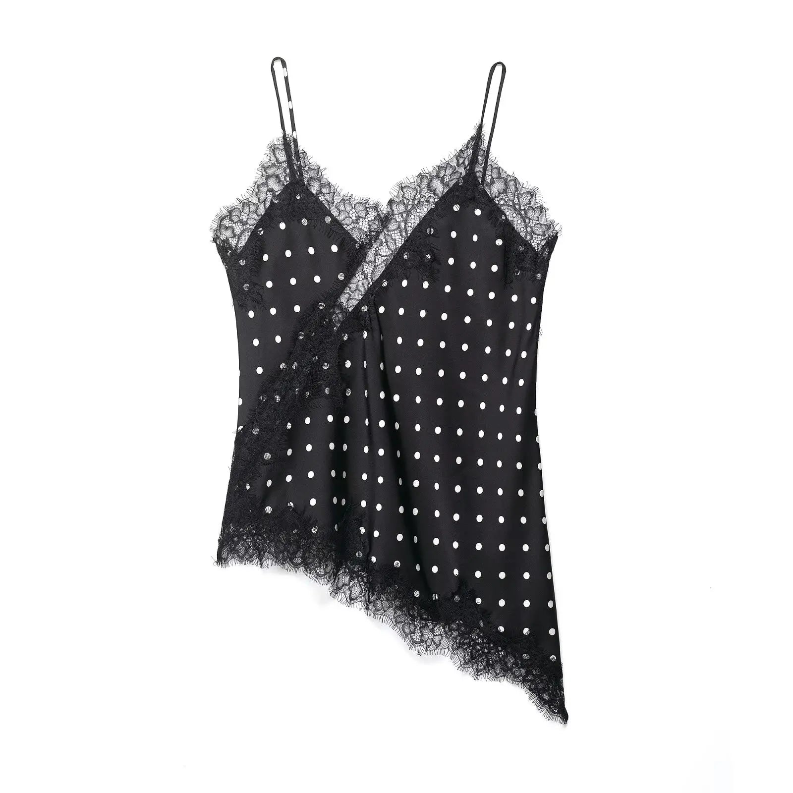 HH Sexy Women Asymmetrical Lace Slip Tops Summer Female Backless Sleeveless Off Shoulder Underwear Tanks Elegant Beach Camisole