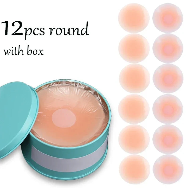 Reusable Women Breast Petals Lift Nipple Cover Invisible Petal Adhesive Strapless Backless Stick on Bra Silicone Breast Stickers
