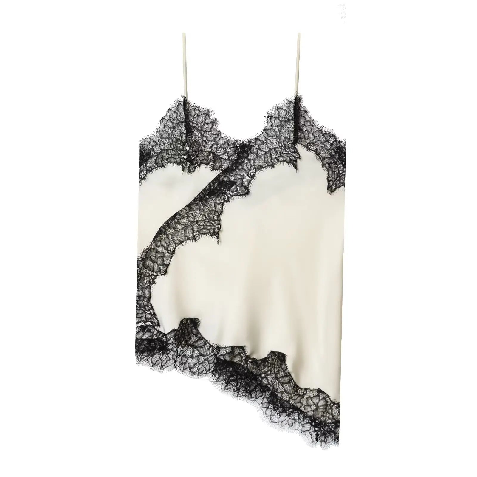 HH Sexy Women Asymmetrical Lace Slip Tops Summer Female Backless Sleeveless Off Shoulder Underwear Tanks Elegant Beach Camisole